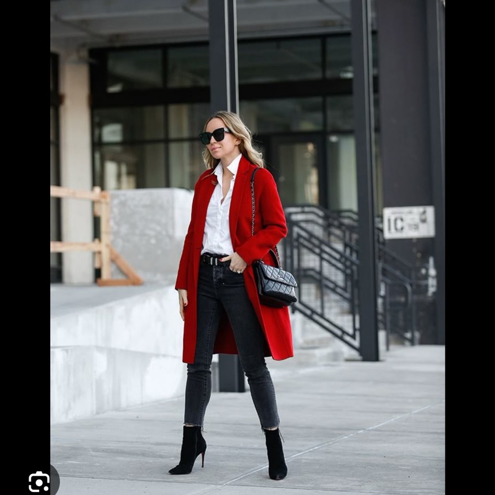 Vince Red 90% Wool Women's Coat